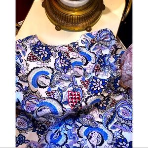 Betsey Johnson Silk Paisley Cap-Sleeve Dress